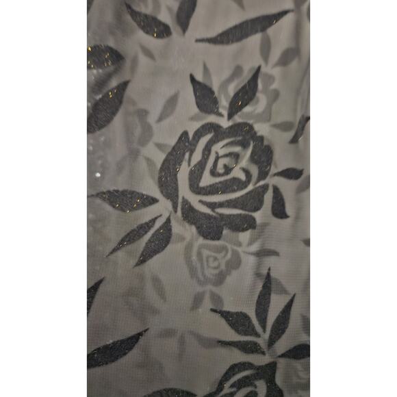 Due Per Due Womens 22W KIMONO Duster Black Velvet Burnout Sheer Floral Beaded - Picture 7 of 9